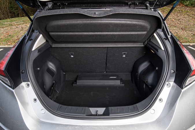Nissan Leaf review, boot space with rear seats folded Nissan Leaf review - boot space with rear seats up