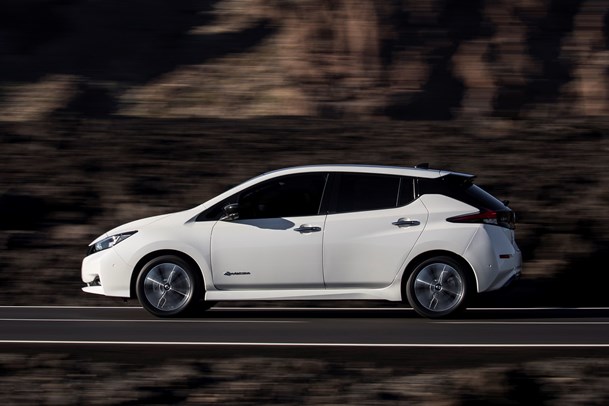Nissan Leaf driving side white