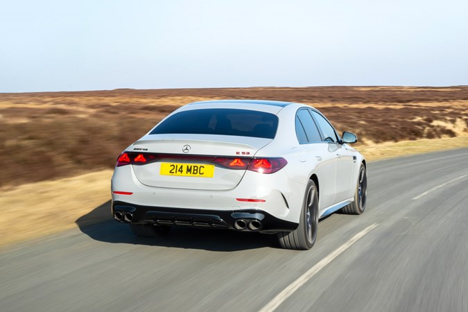Mercedes-AMG E53 driving rear