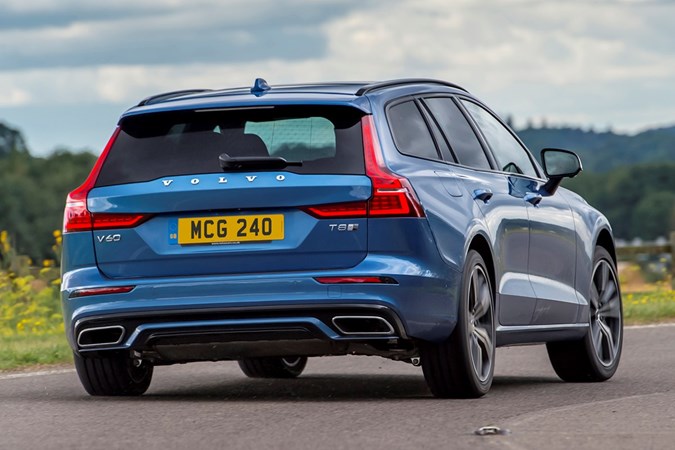 Volvo V60 returns to the UK: rear three quarter cornering, blue paint