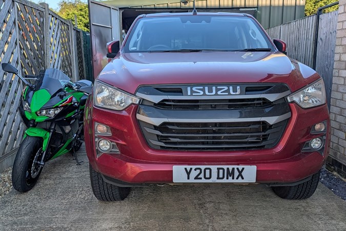 There isn't much space to play with on my drive, but the Isuzu D-Max's mirrors folding in makes life a lot easier