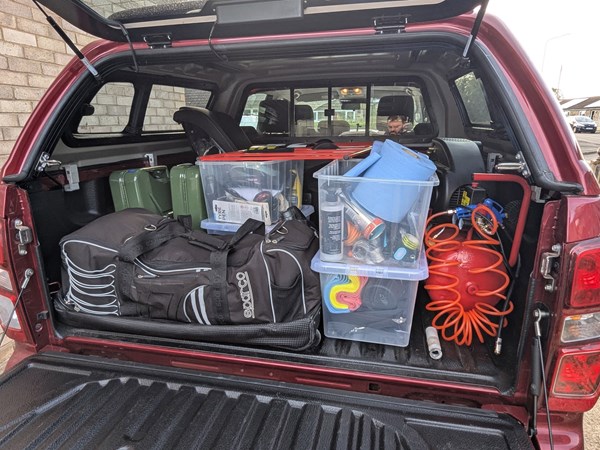 The canopy back on the Isuzu D-Max DL20 means I can carry four adults and a huge amount of kit