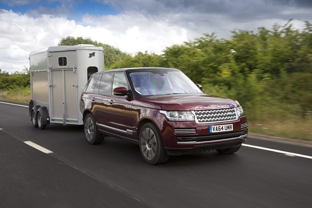 Range Rover towing horsebox - UK towing laws