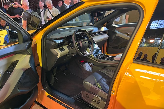 Ford Capri (2024) launch: interior, yellow paint, at launch event