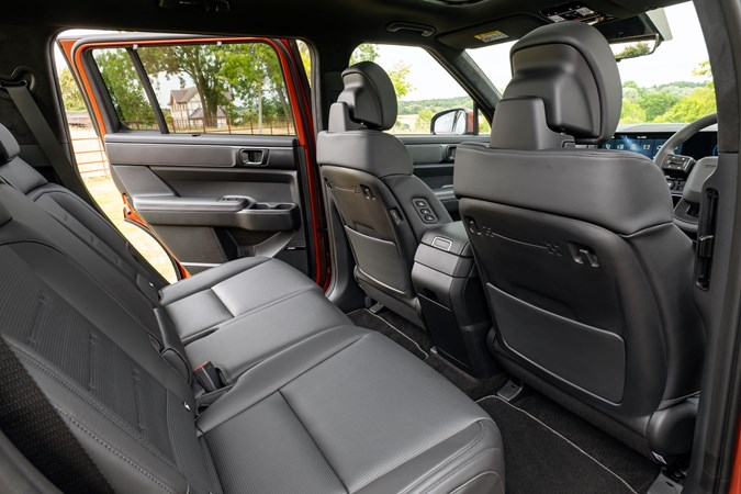 Hyundai Santa Fe (2024) review: rear seats, black upholstery