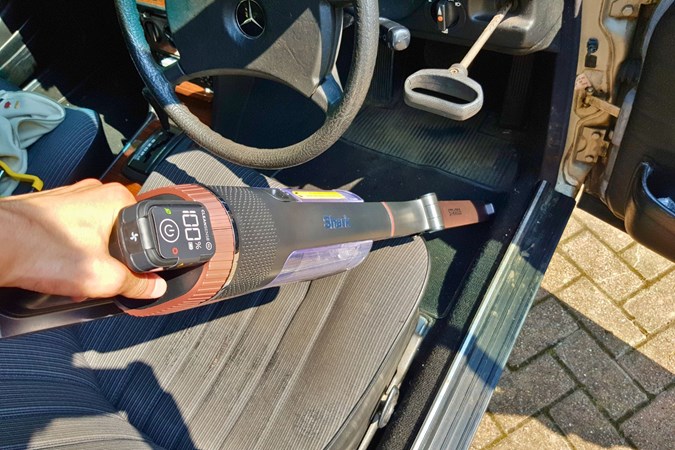 Shark Stratos cleaning front footwell of car