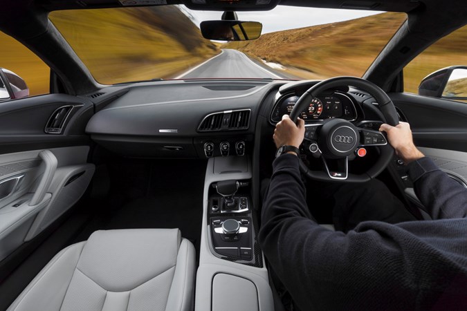 Audi R8 interior driving