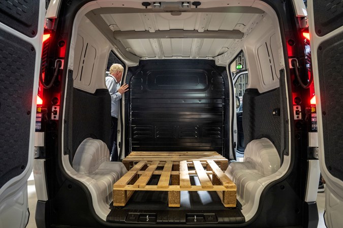 Kia PV5 electric van load space at the CV Show 2025.