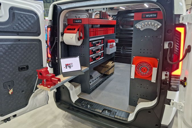 Kia PV5 electric van racked out at the CV Show 2025.