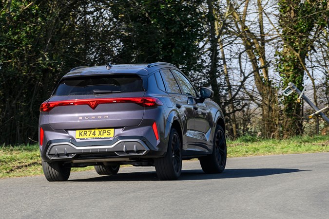 Cupra Terramar review - rear, driving round corner