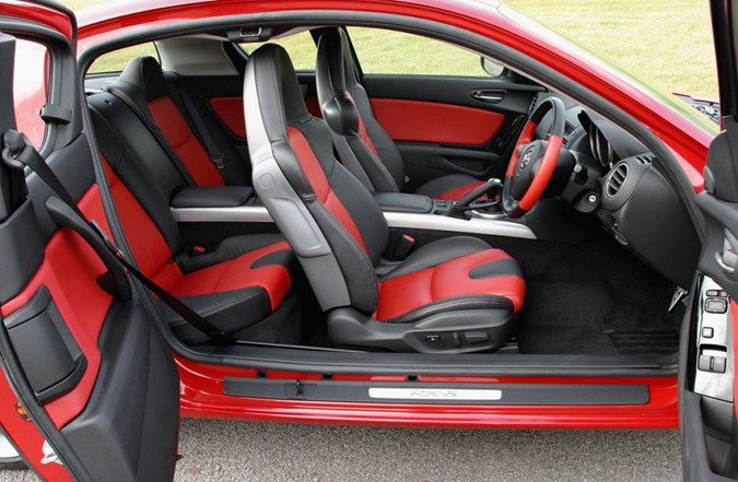 2004 Mazda RX-8 black and red interior