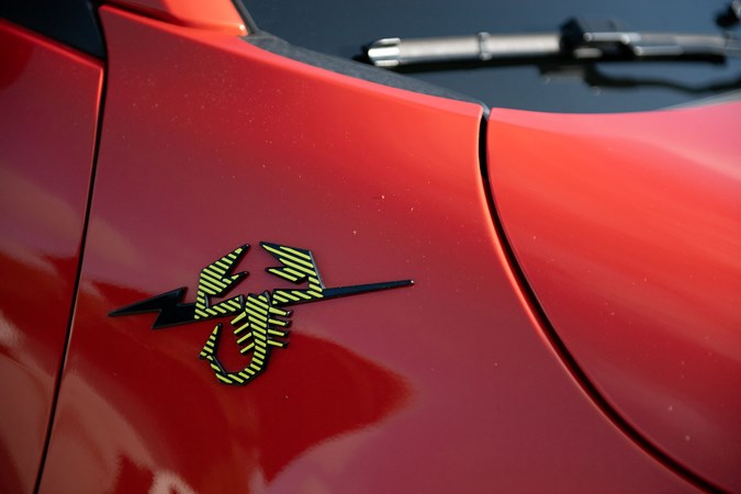 Abarth 600e (2024) review: scorpion badge detail