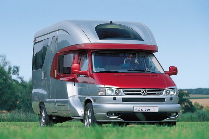 Image of Volkswagen T4 All-in One motorhome design concept, in silver and red