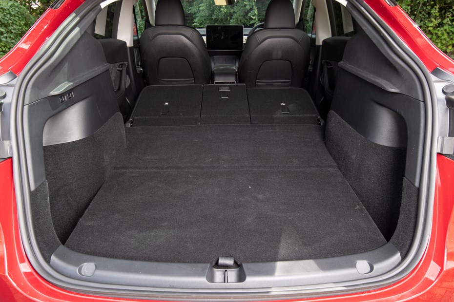 Tesla Model Y boot rear seats down