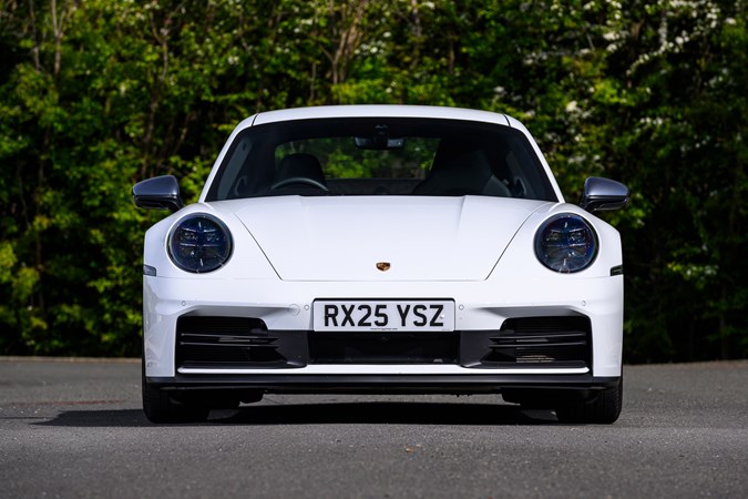 Porsche 911 992.2 Carrera T in white, static front on