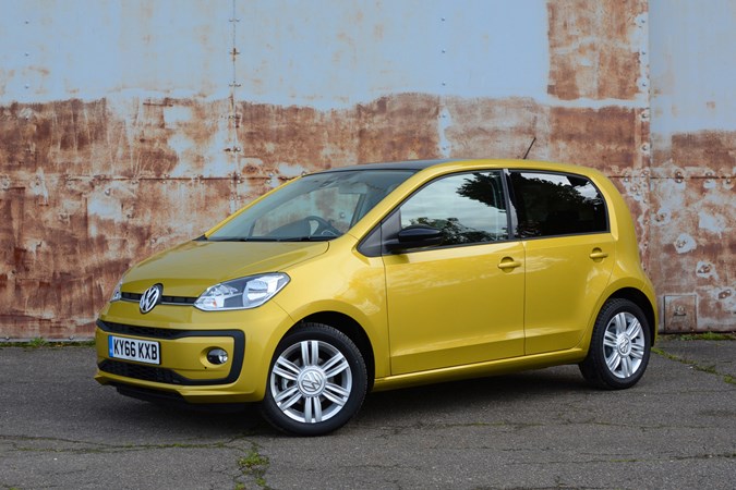 VW Up front yellow