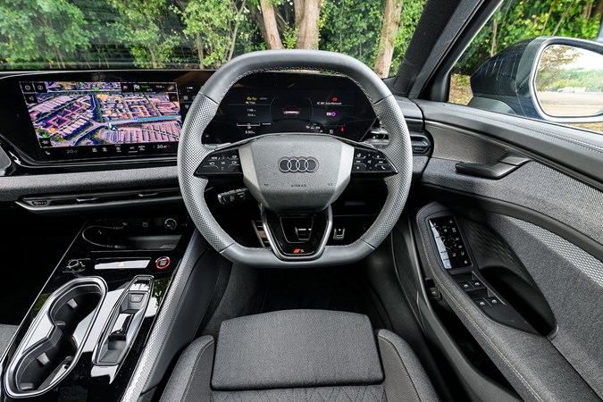 Audi A6 saloon (2025) review: steering wheel and gauge cluster