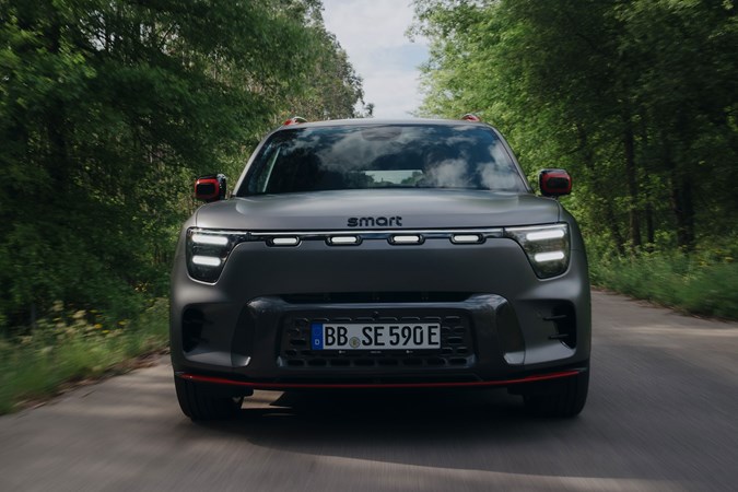 Smart #5 (2025) review: front driving, matte grey paint, Brabus trim