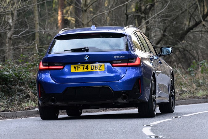 BMW 3 Series Touring blue, rear