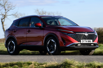 The Nissan Qashqai is our Lease of the Week, red, cornering