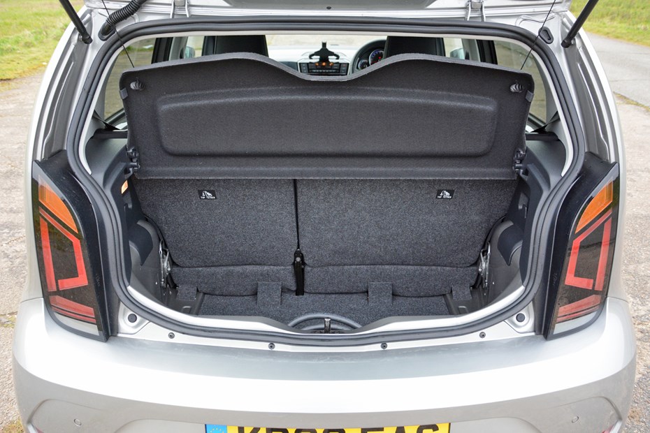 2020 Silver Volkswagen e-Up boot with rear seats up