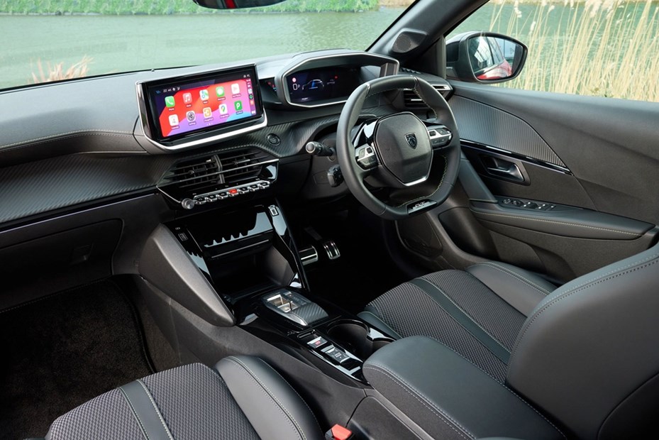Peugeot 208 review on Parkers, interior, black, dashboard