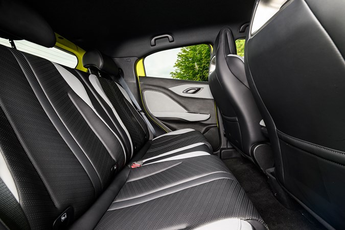 BYD Dolphin Surf (2025) review: rear seats, black and grey faux leather upholstery