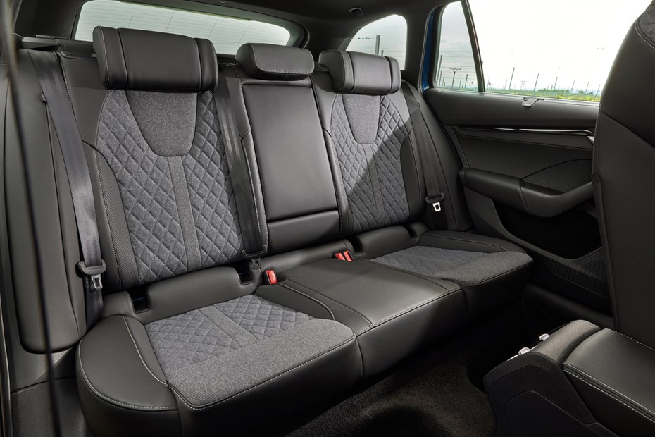 Skoda Octavia Estate review, Mk4 facelift, Sportline rear seats with diamond stitching