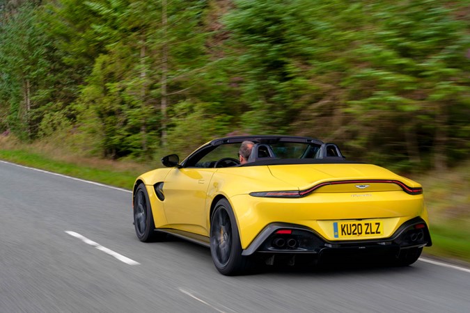 Aston Martin Vantage Roadster rear three-quarter driving