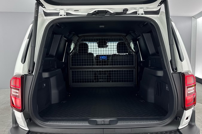 Image of a Toyota Land Cruiser Commercial's load bay, viewed through the open tailgate