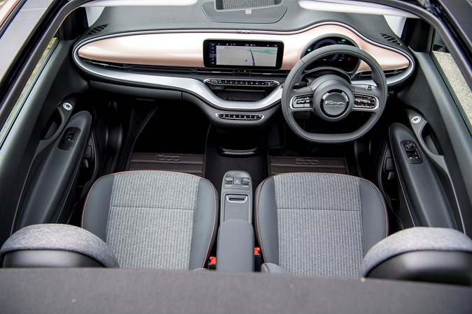 Fiat 500 Electric Convertible interior view