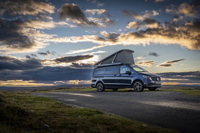 Image of a Mercedes Marco Polo parked up at sunset