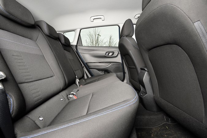 Hyundai Bayon (2025) review: rear seats, black fabric upholstery