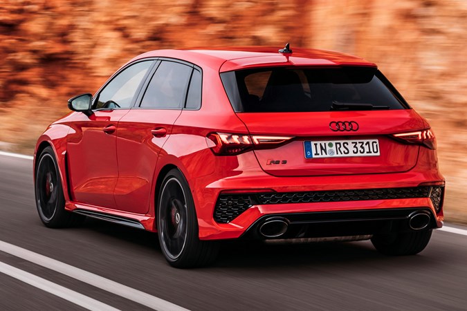 Audi RS 3 review (2021) driving, rear view