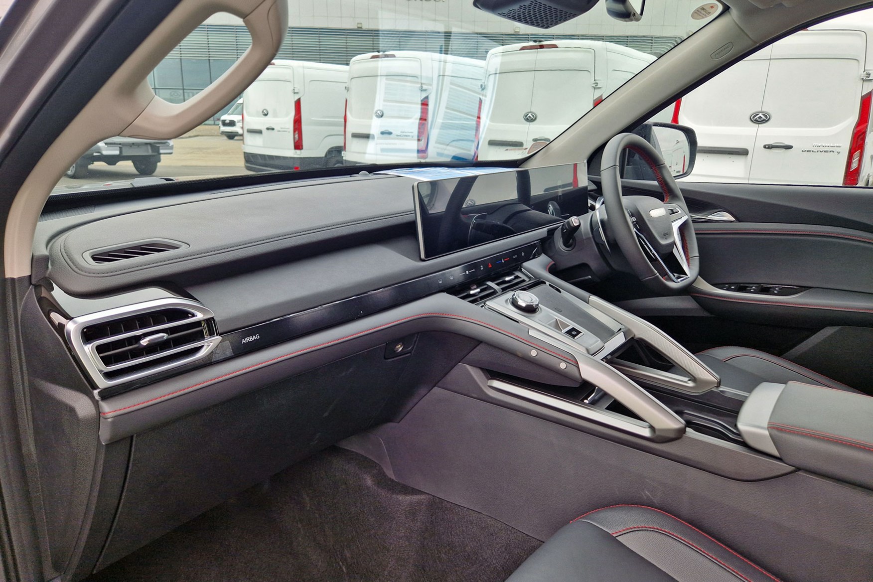 The interior is very modern, and much more like a car than a pickup.
