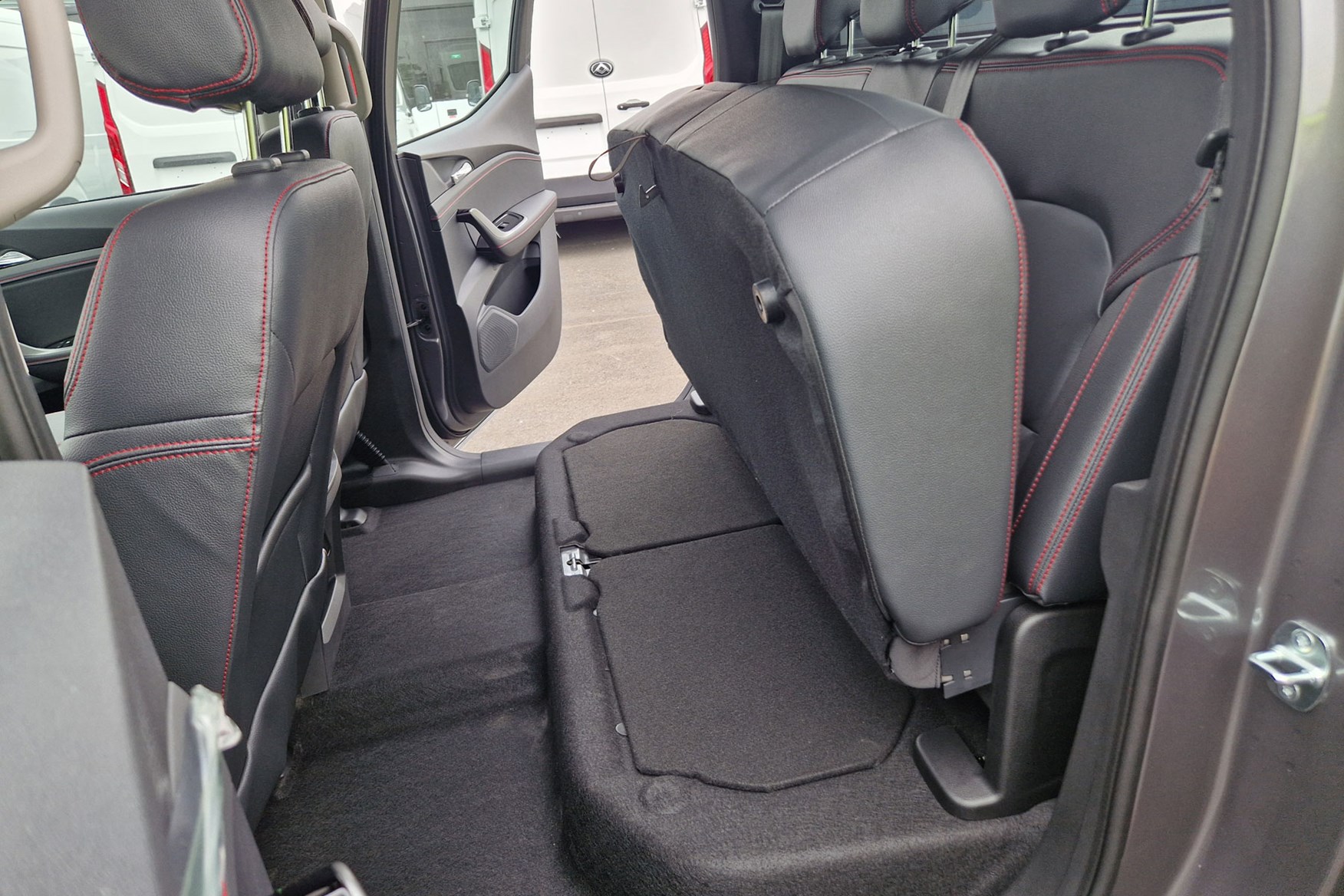 Maxus T60 Max has folding rear seats to make in-cab secure storage more flexible.