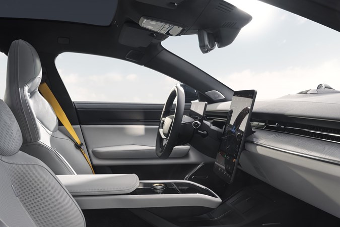 The 2025 Polestar 5 four-door electric GT car interior
