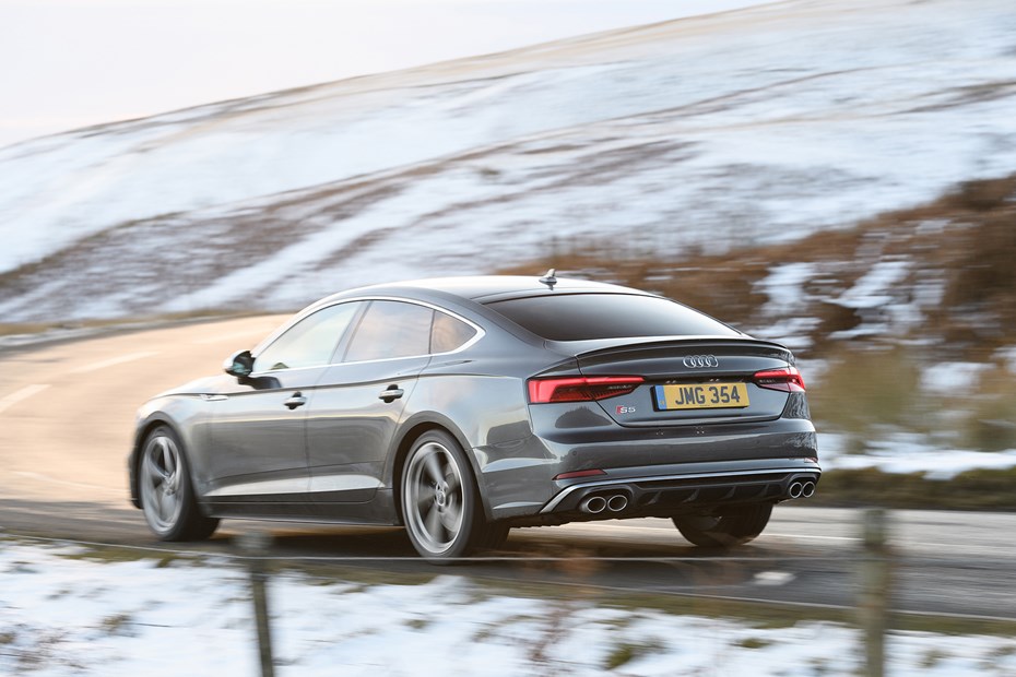 Audi S5 Sportback, grey, driving rear