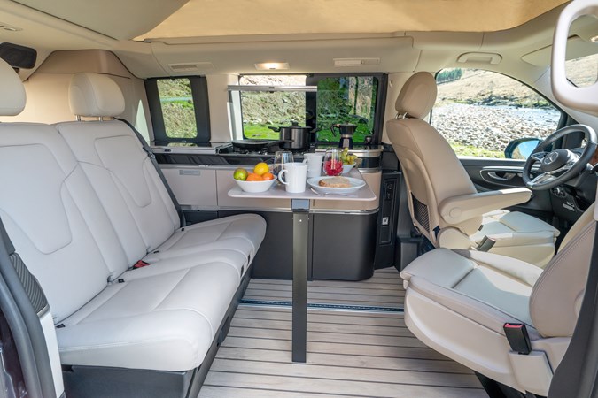 Mercedes-Benz V-Class Marco Polo campervan review - lounge and kitchen area