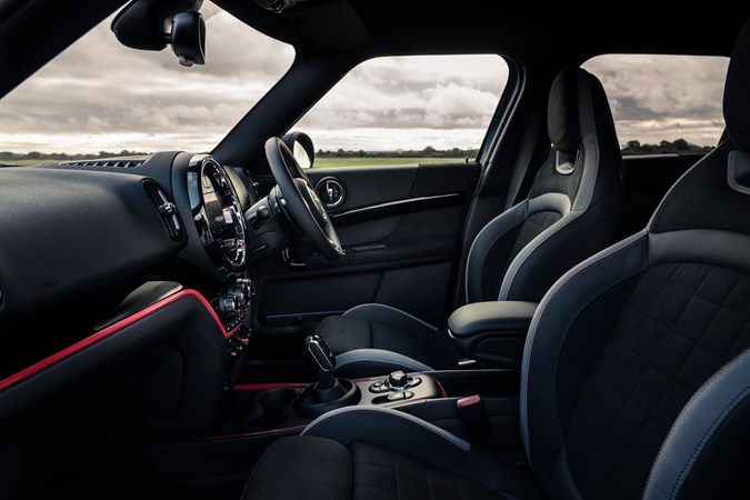 MINI Countryman (2023) review: front sports seats, black upholstery