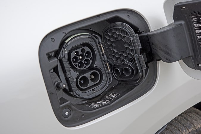 White 2019 Mercedes-Benz EQC charge port
