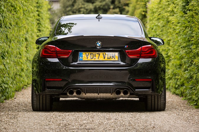 BMW M4 Coupe rear, black 2017