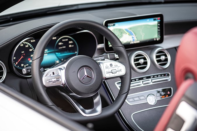 Mercedes-Benz C-Class Cabriolet dashboard and steering wheel, 2018-on