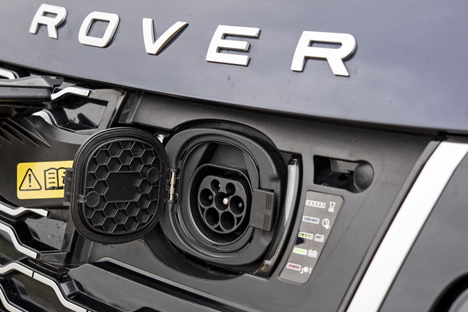 Blue 2019 Range Rover Autobiography P400e charging port