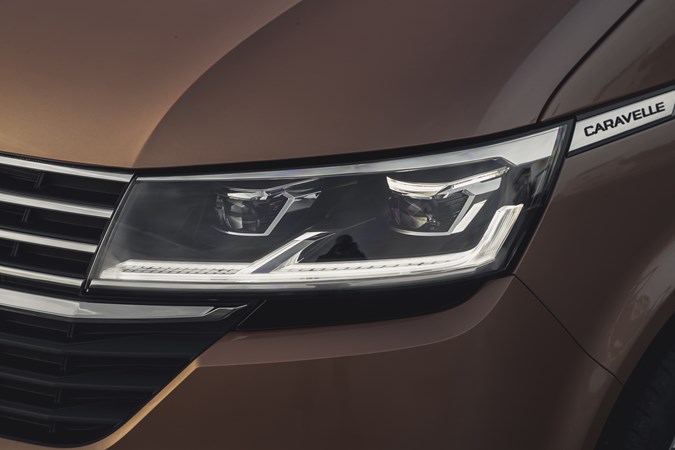 Copper 2020 Volkswagen Caravelle LED headlamps and day-running lights