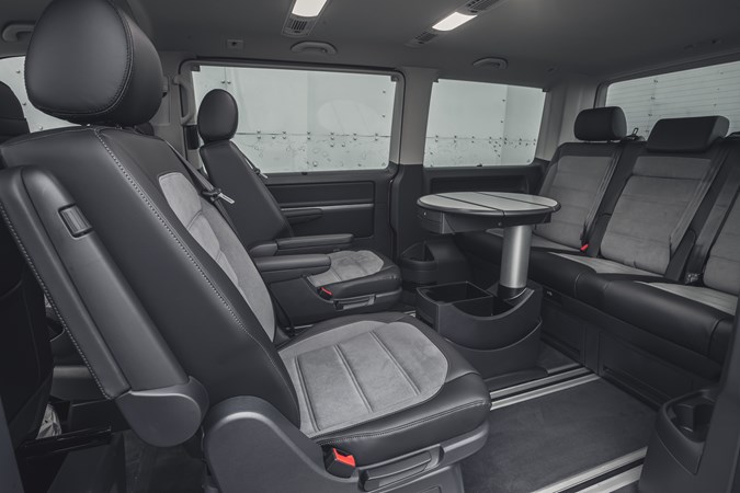 Copper 2020 Volkswagen Caravelle rear seats in lounge configuration