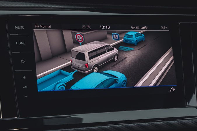 Copper 2020 Volkswagen Caravelle safety features on multimedia screen