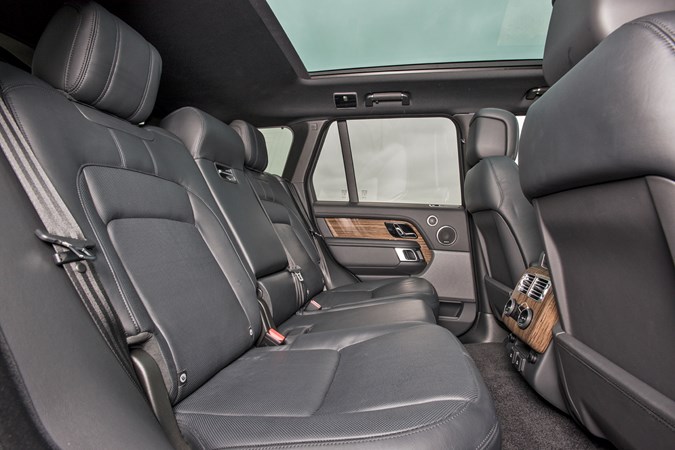 Blue 2019 Range Rover Autobiography P400e rear seats