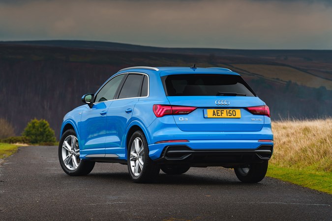 Audi Q3 S line, blue, rear